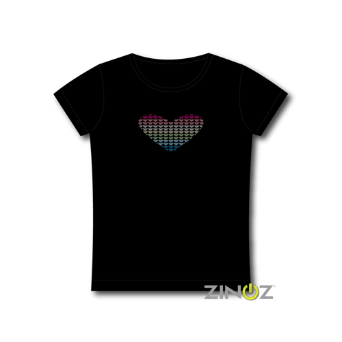 Led T-Shirt Groove is in the heart zwart (dames/kinderen)