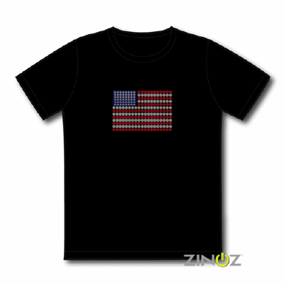 Led T-Shirt Stars and Stripes - XXS/XS/S/M/L/XL