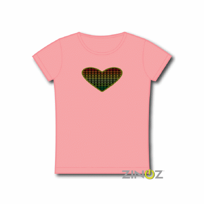 Led T-Shirt Eclipse of the Heart roze (dames/kinderen) - M/L