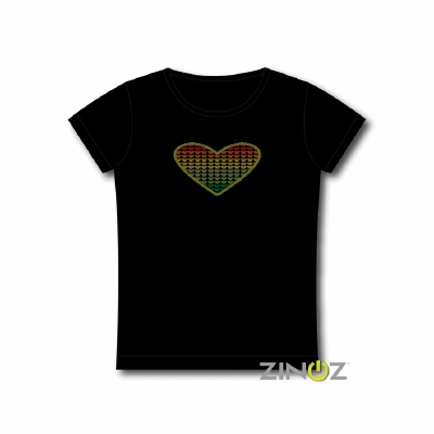 Led T-Shirt Eclipse of the Heart zwart (dames/kinderen) - S