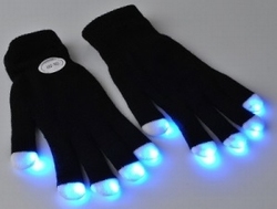 Zwarte handschoenen met licht (Prijs per paar)