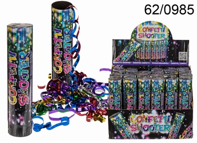 Confetti Shooter 20 cm met metallic gekleurde slierten