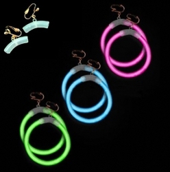 Glowstick oorbel connectors met clipjes (set 2 stuks)