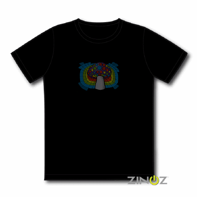 Led T-Shirt Magic Mushroom - XXS/XS/S/M