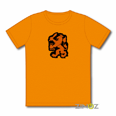 Led T-Shirt Oranje Leeuw - M/L