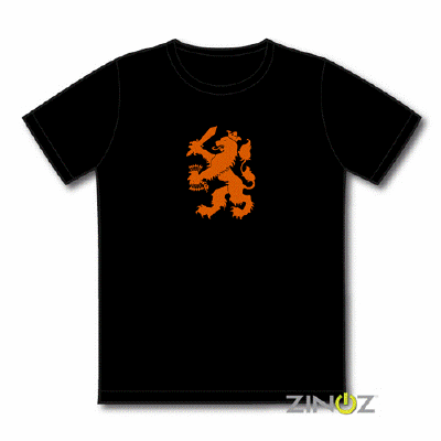Led T-Shirt Zwart Oranje Leeuw - S/M/L