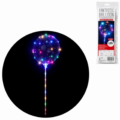 Ballon met stok LED op batterij 30 cm