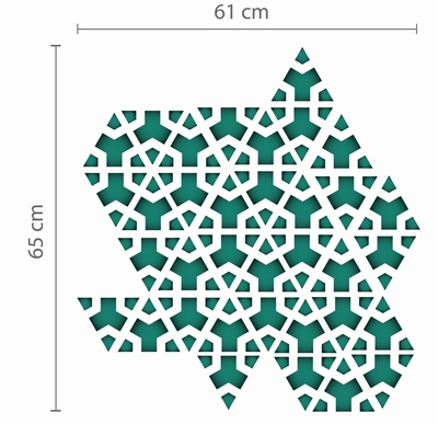 Muursticker - Groene Driehoek Geometrisch Patroon