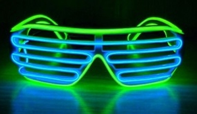 El-Wire shutter bril Blauw/Groen