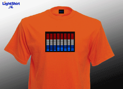 Oranje Led Shirt Nederlandse Vlag - L/XL