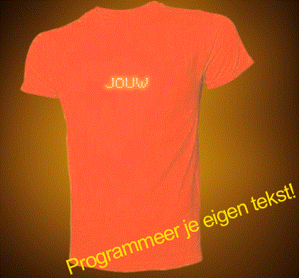 Oranje Scrolling Led Shirt in de maat L