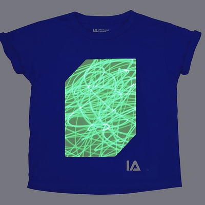 Blauw Shirt met Groene Glow in Kindermaten 104-152