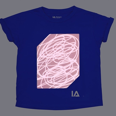 Blauw Shirt met Roze Glow in Kindermaten 104-152
