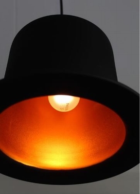 Hoge Hoed Hanglamp - Zwart Goudkleur Folie