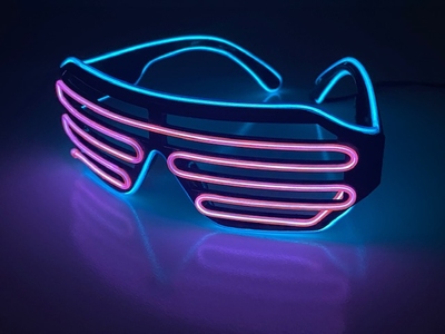 El-Wire shutter bril Blauw/Roze