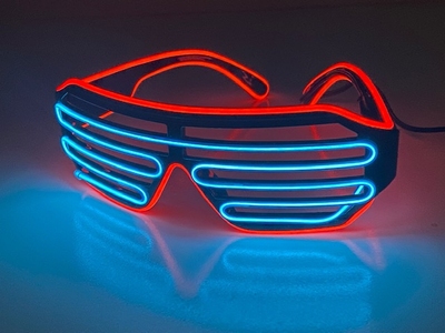 El-Wire shutter bril Blauw/Rood