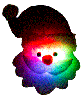 Kerst Broche met licht stoffen Kerstman
