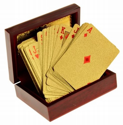 Gouden Speelkaarten met Luxe Bewaardoos