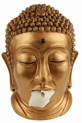 Boeddha Tissue box Houder - Brons