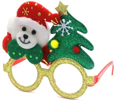 Kerst Bril met Hondje en Kerstboom