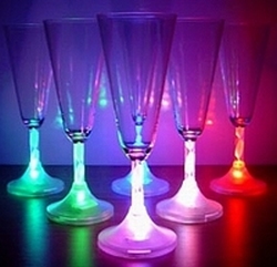 Champagne glas met licht