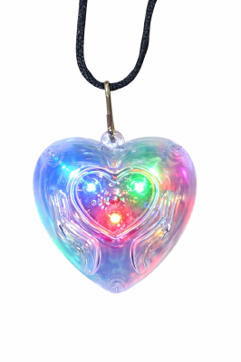 Halsketting Hartje met 3 gekleurde ledjes