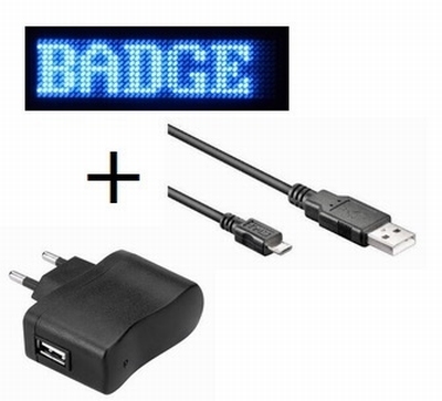 LED Badge Blauw met Bluetooth Voordeel Pakket
