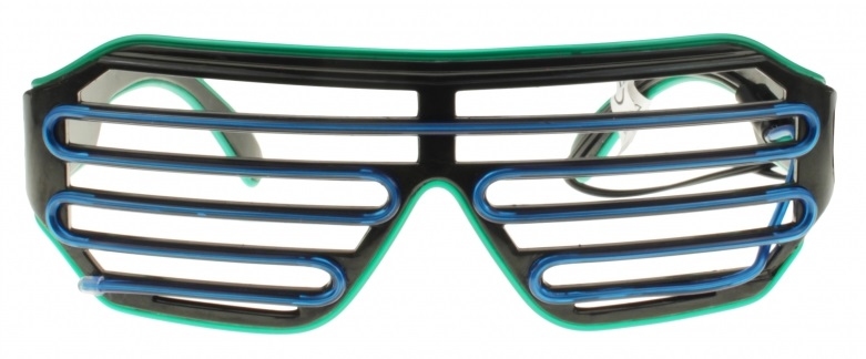 El-Wire shutter bril Blauw/Groen