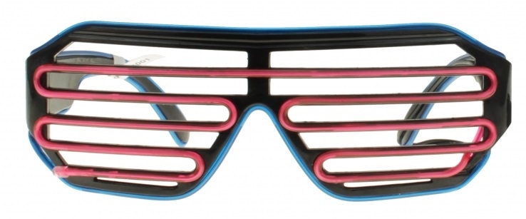 El-Wire shutter bril Blauw/Roze