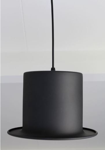 Hoge Hoed Hanglamp - Zwart Goudkleur Folie
