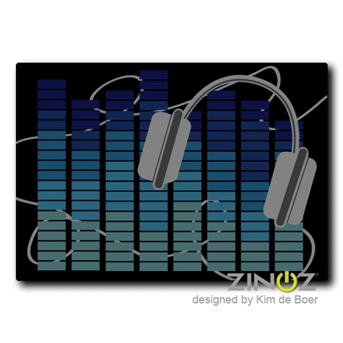 Led T-Shirt Listen to the Music Blauw - XSS/XS