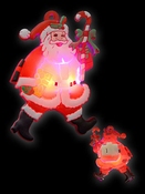 Kerst Broche met licht - Lopende kerstman