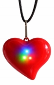 Halsketting Rood Hartje met 3 gekleurde ledjes