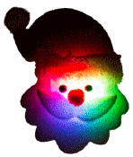 Stoffen kerst blinkie met licht hoofd kerstman