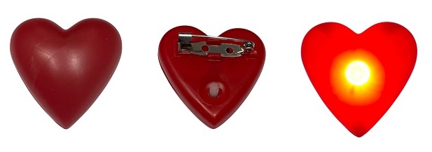 rood knipperend hartje met speldje