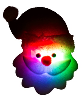 Kerst broche stoffen hoofd kerstman