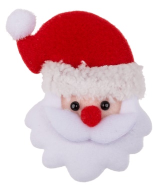 Kerst Broche stoffen hoofd kerstman