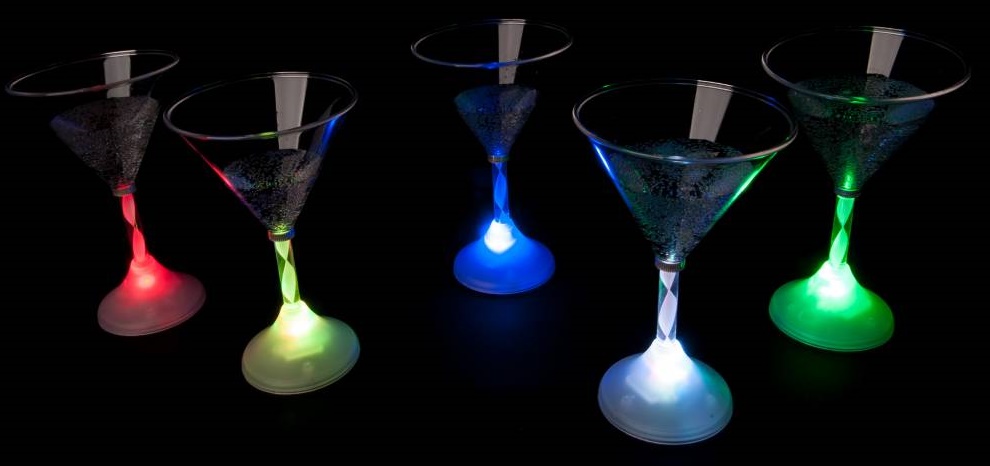 Martini glas met licht