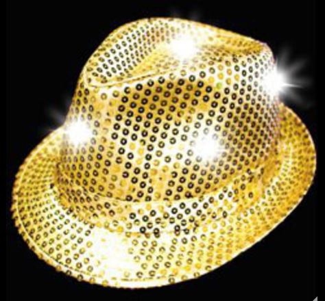 Feest Glitter hoedjes met licht